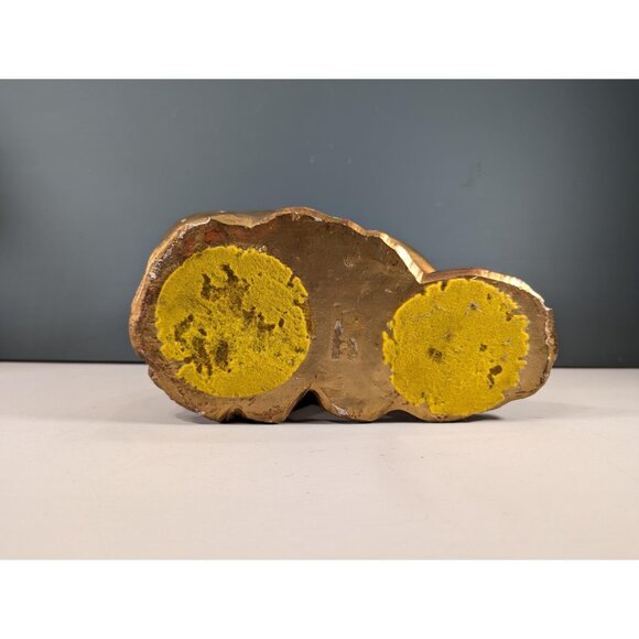 Vintage Chalkware Nude Female Figure, Gold Painted Plaster Semi-Nude Woman - Picture 9 of 10